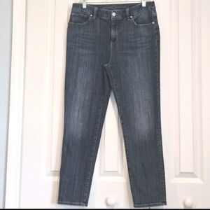Chico’s So Slimming Slim Leg Girlfriend Ankle Jeans Size 1R Dark Blue Wash